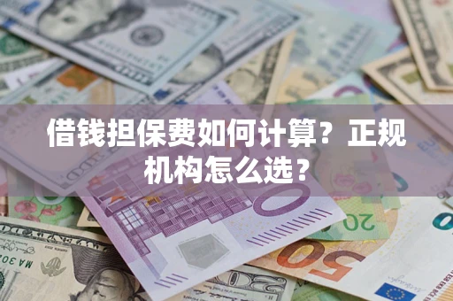 武汉借钱担保费如何计算？正规机构怎么选？