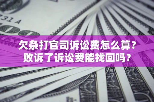 武汉欠条打官司诉讼费怎么算？败诉了诉讼费能找回吗？